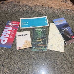 Vtg Washington State Road Map Lot Texaco Arco Rand McNally Seattle Bellingham
